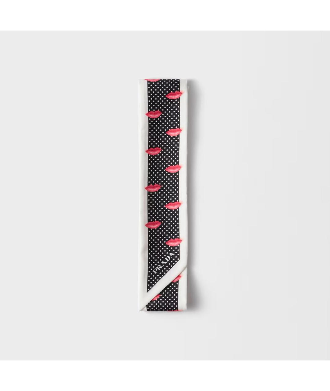 PRADA Черный шелковый шарф, фото 4