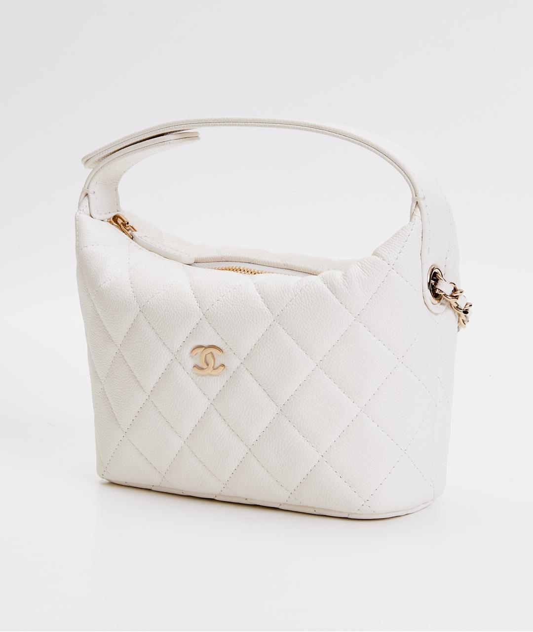 CHANEL Белая кожаная сумка через плечо, фото 2