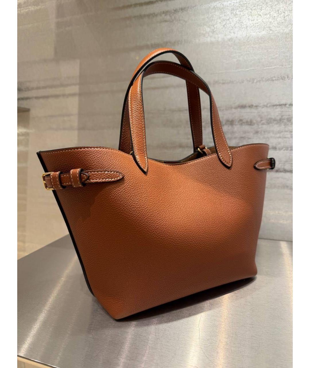 CELINE Коричневая кожаная сумка тоут, фото 2