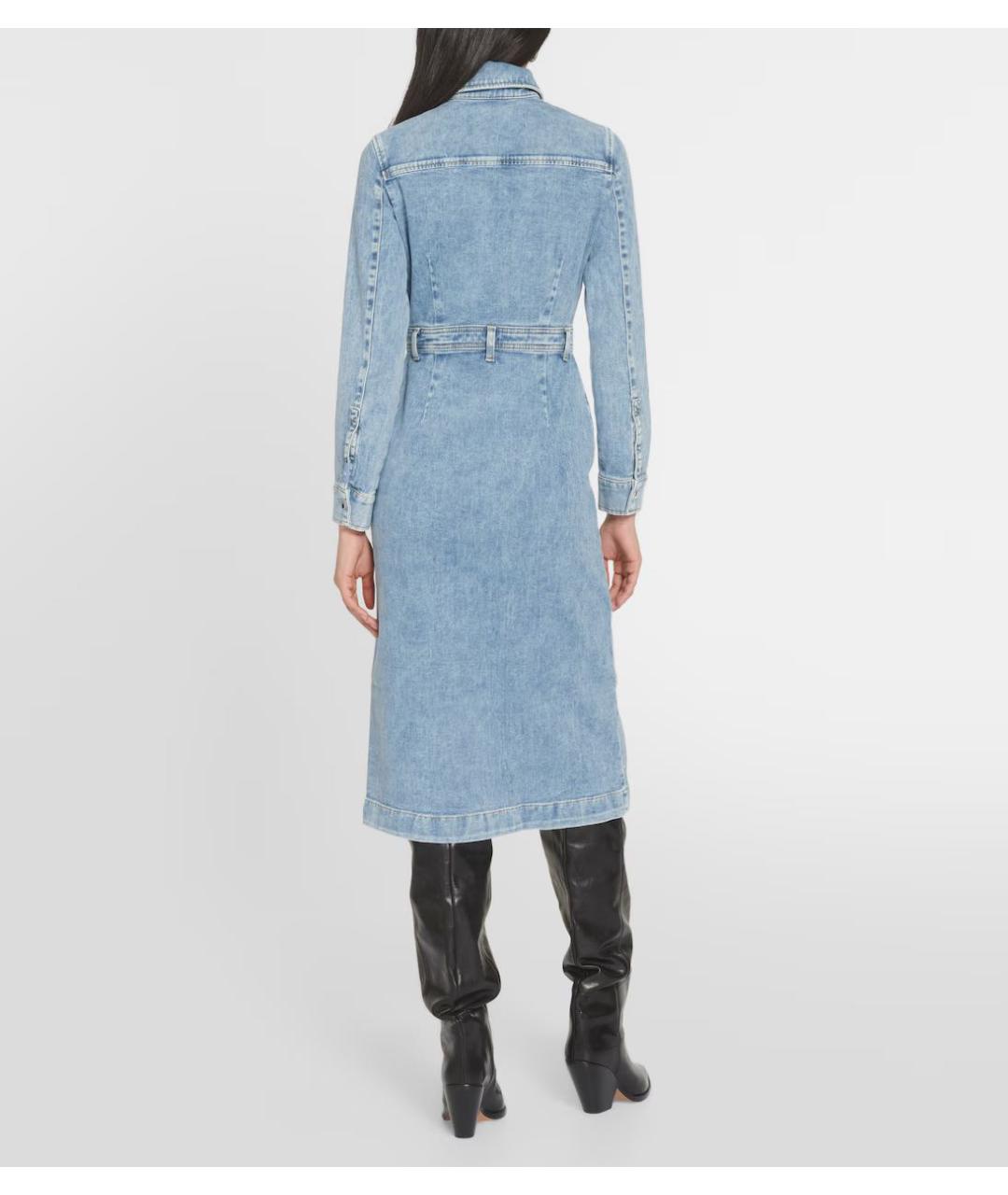 7 FOR ALL MANKIND Голубое деним повседневное платье, фото 3