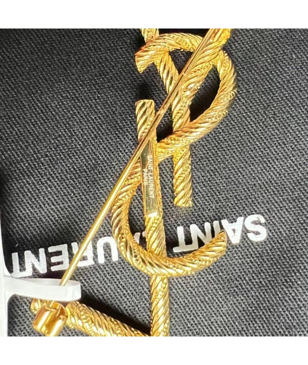 SAINT LAURENT Золотая латунная булавка / брошь, фото 3