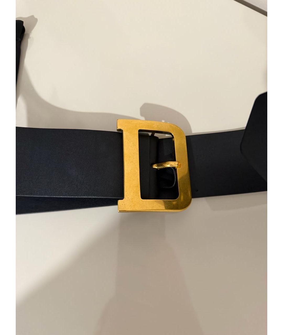 CHRISTIAN DIOR Черный кожаный ремень, фото 2