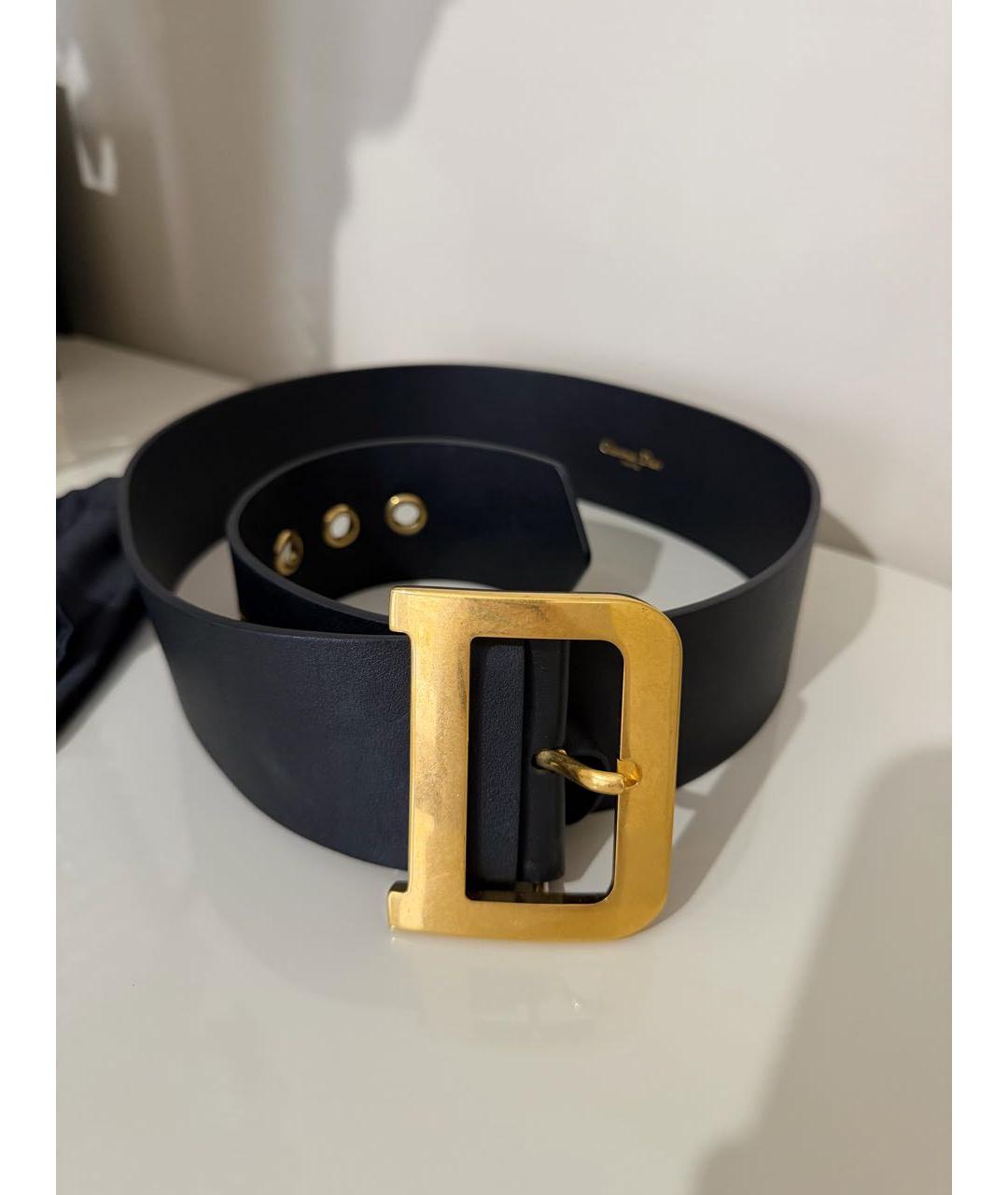 CHRISTIAN DIOR Черный кожаный ремень, фото 4