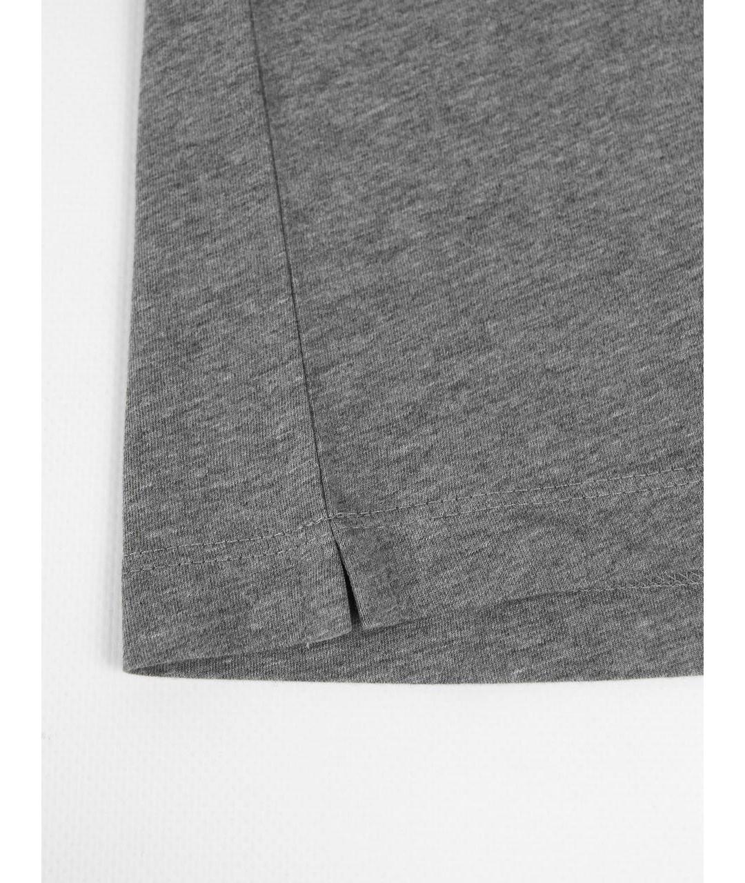BRUNELLO CUCINELLI Серая хлопковая футболка, фото 7