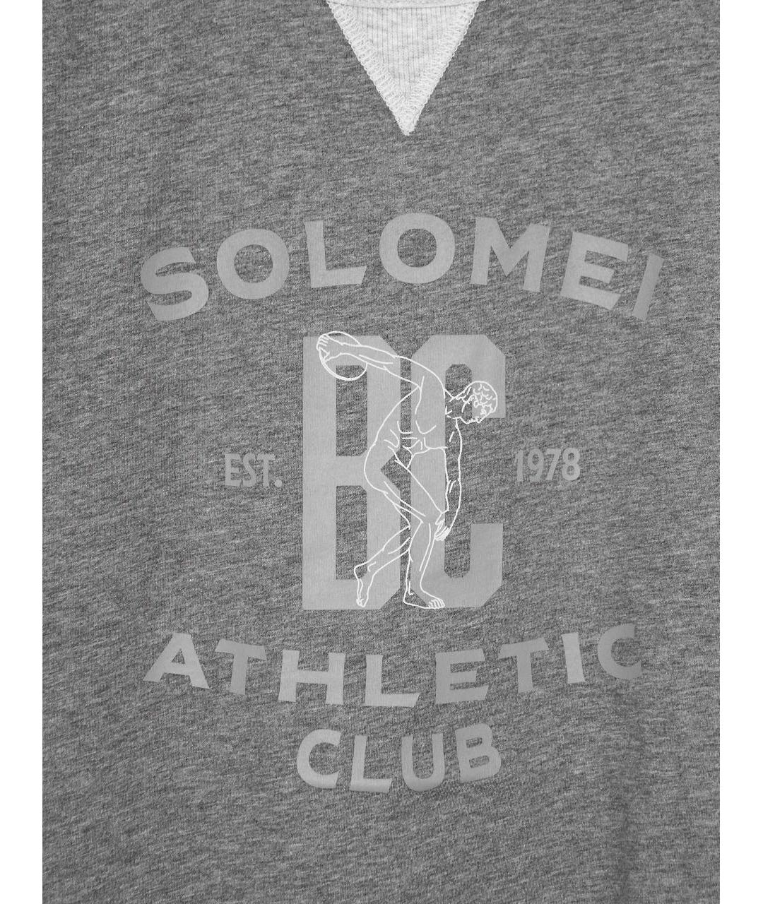 BRUNELLO CUCINELLI Серая хлопковая футболка, фото 5