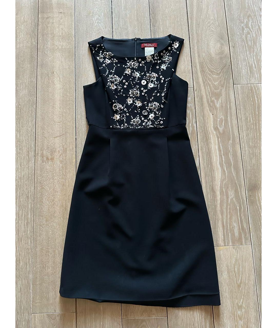 MAX MARA STUDIO Черное полиэстеровое коктейльное платье, фото 5
