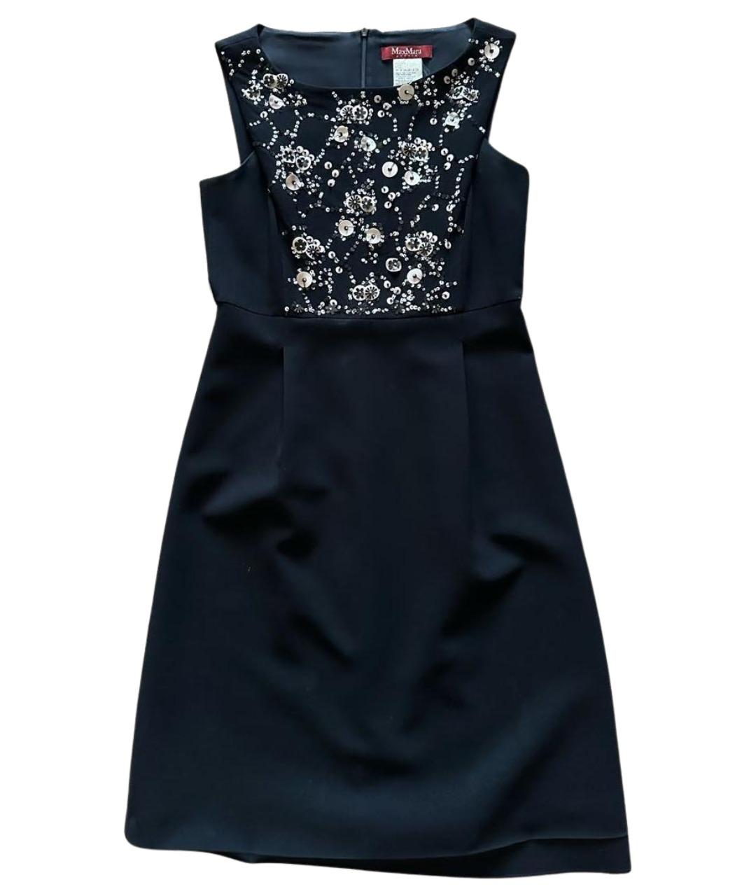 MAX MARA STUDIO Черное полиэстеровое коктейльное платье, фото 1