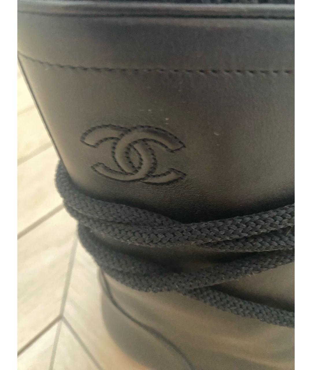 CHANEL Черные кожаные сапоги, фото 5