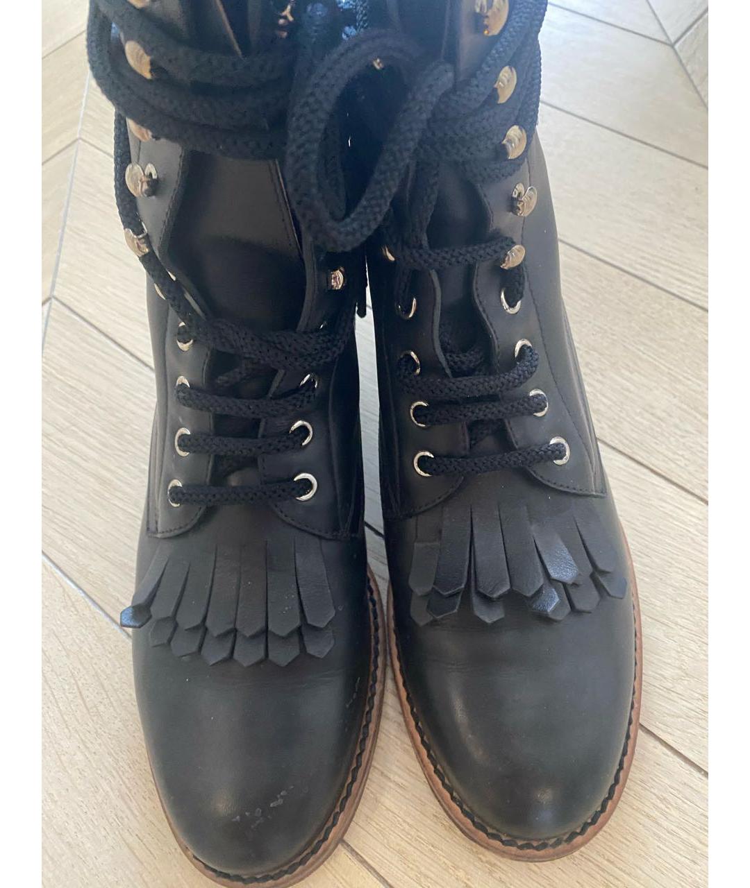 CHANEL Черные кожаные сапоги, фото 2