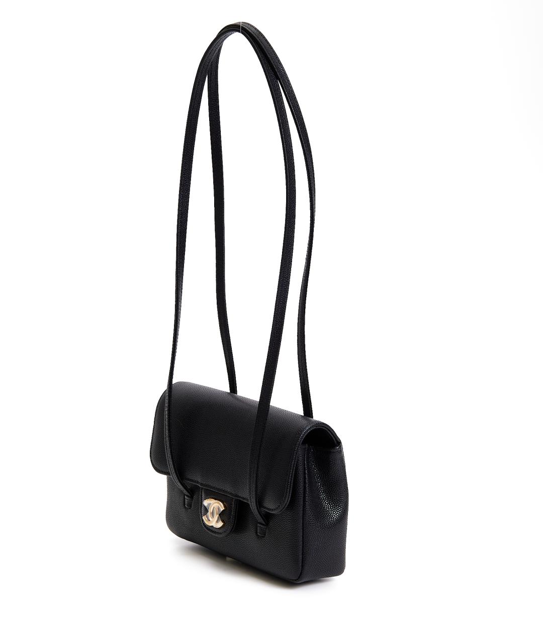 CHANEL Черная кожаная сумка через плечо, фото 2