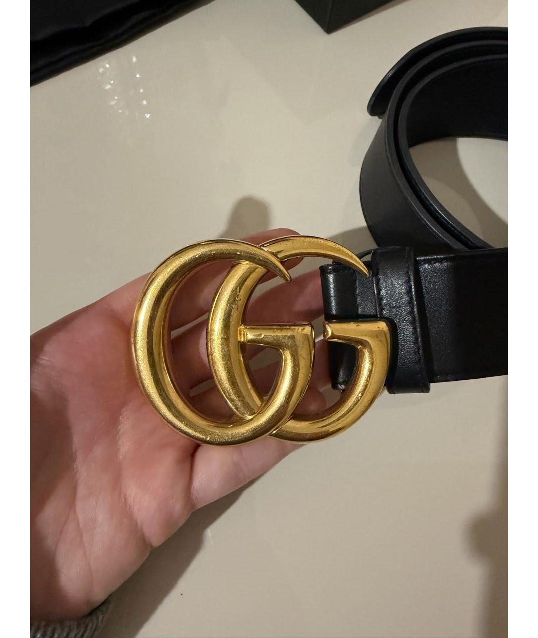 GUCCI Черный кожаный ремень, фото 2