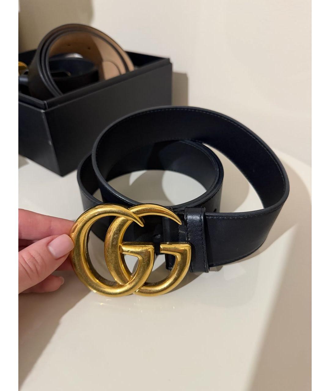 GUCCI Черный кожаный ремень, фото 5