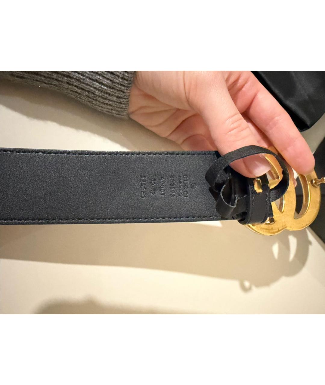 GUCCI Черный кожаный ремень, фото 3