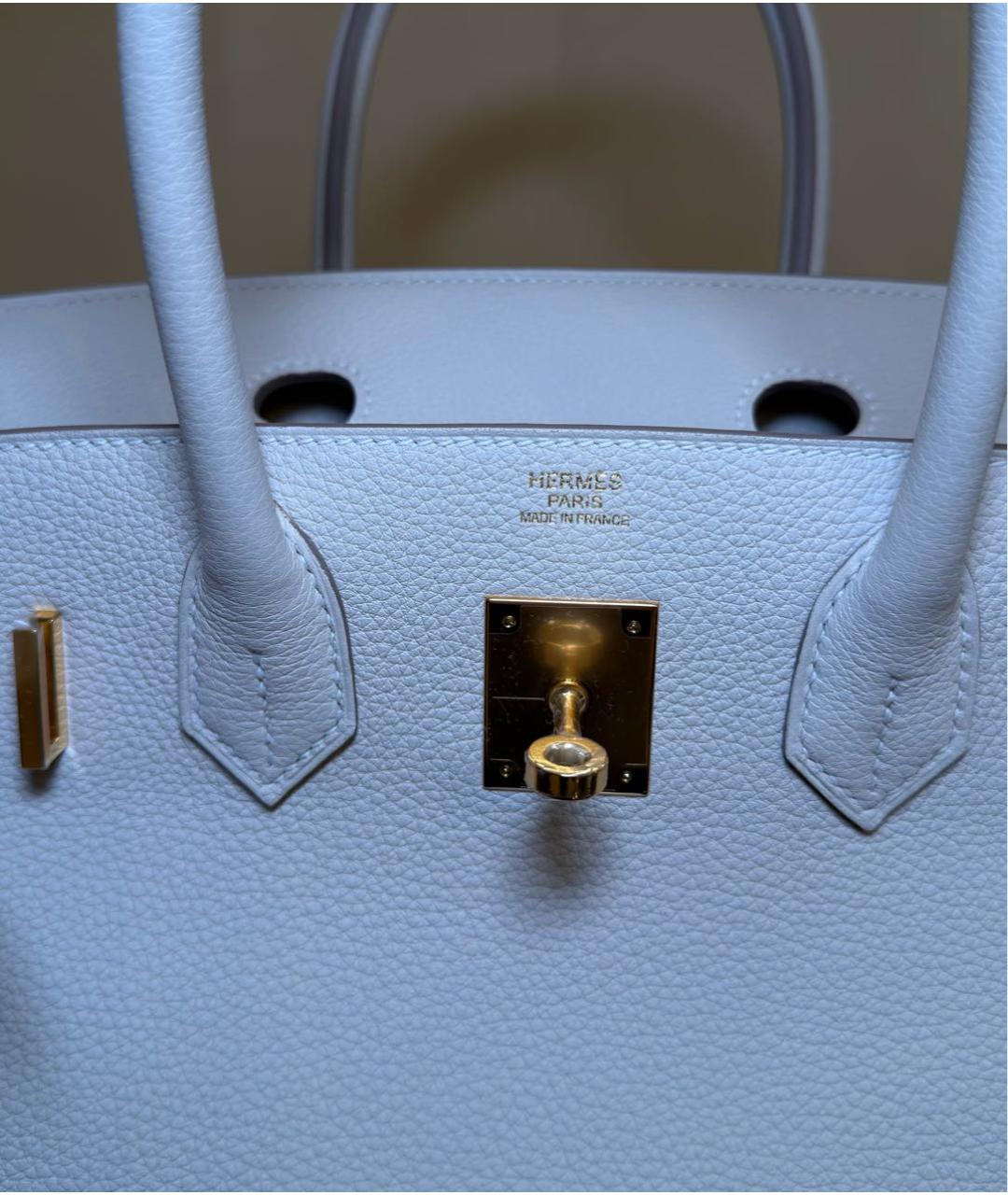 HERMES Бежевая кожаная сумка с короткими ручками, фото 5