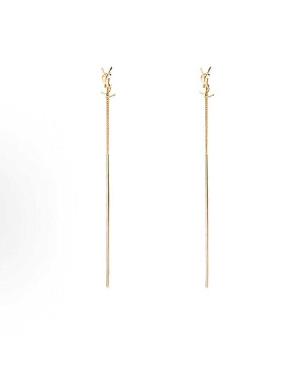 SAINT LAURENT Золотые латунные серьги, фото 4