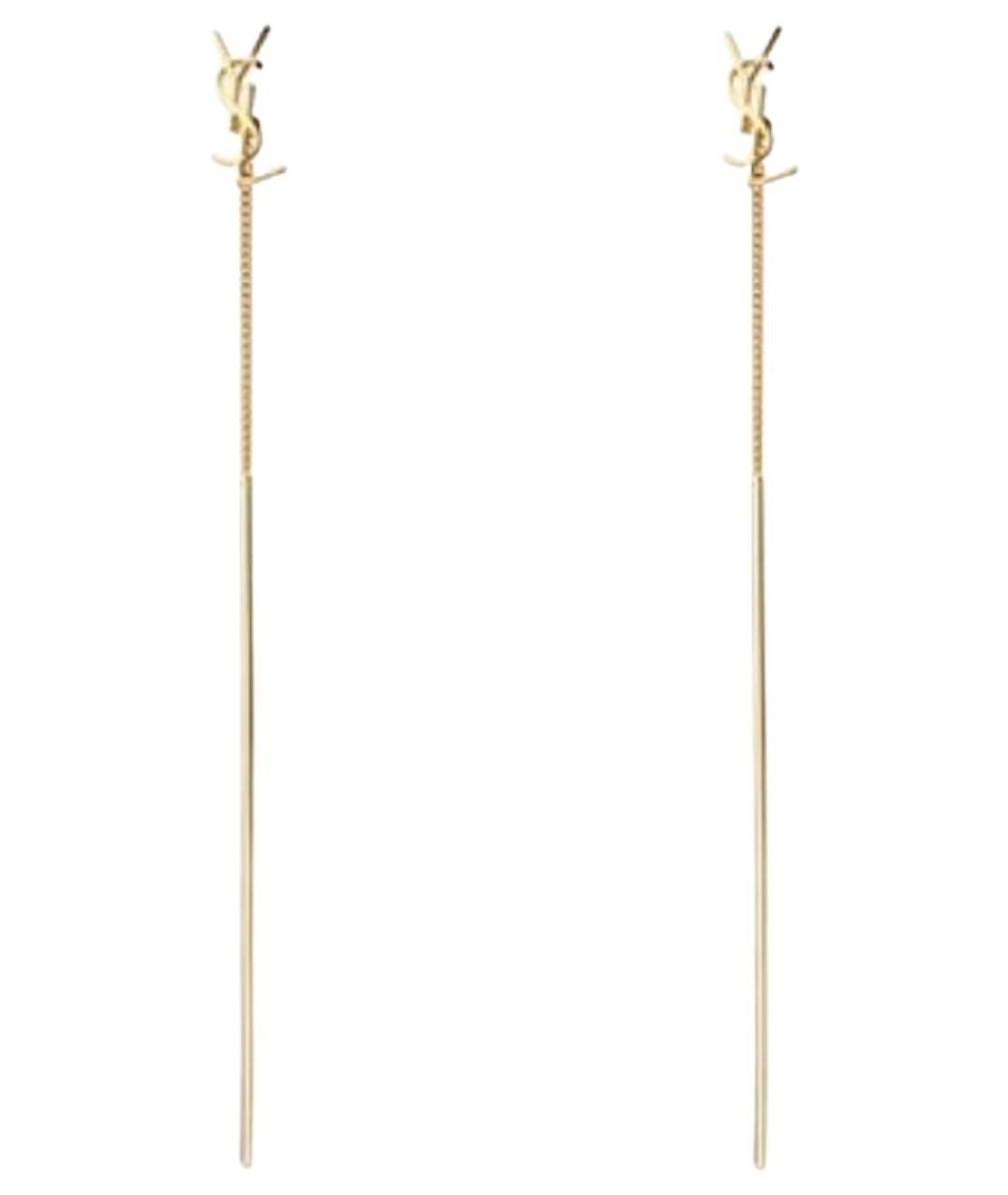 SAINT LAURENT Золотые латунные серьги, фото 1