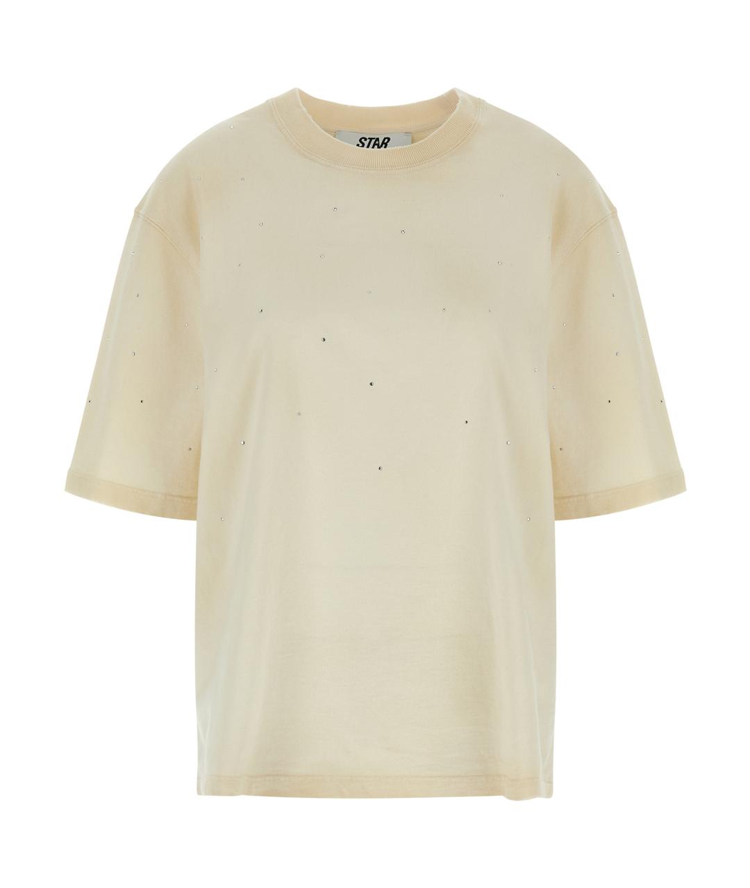 GOLDEN GOOSE DELUXE BRAND Бежевая хлопковая футболка, фото 1