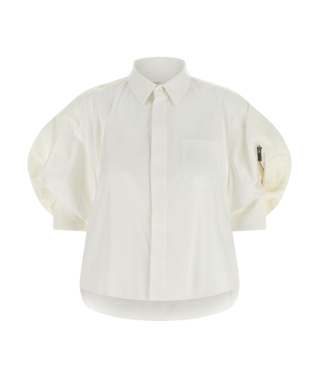SACAI Белая хлопковая рубашка, фото 1