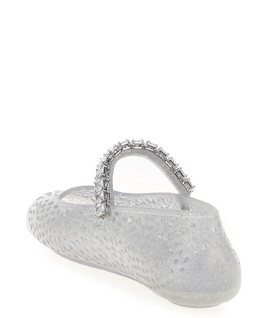 JIMMY CHOO Серебряные синтетические балетки, фото 3