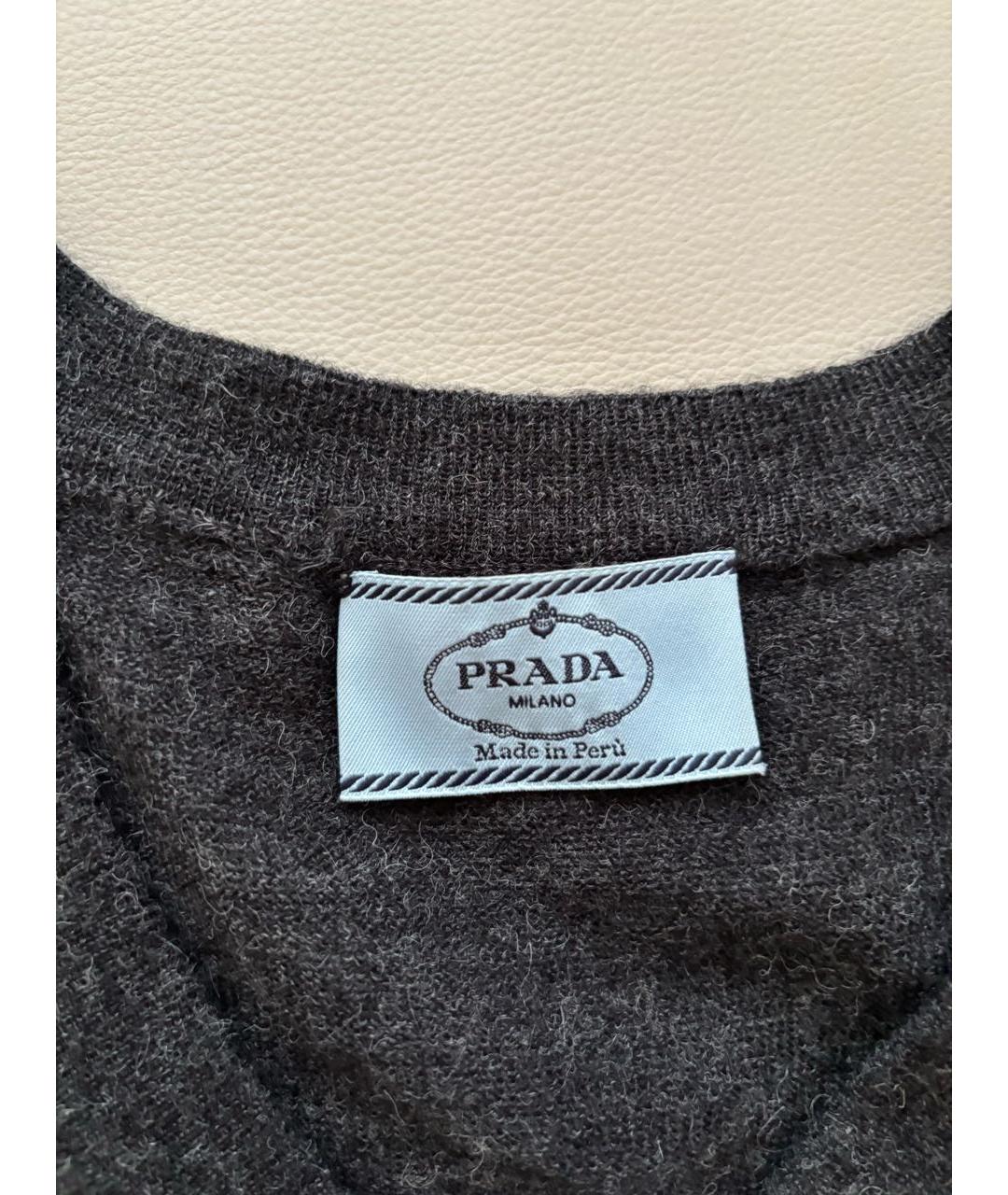PRADA Антрацитовый шерстяной джемпер / свитер, фото 4