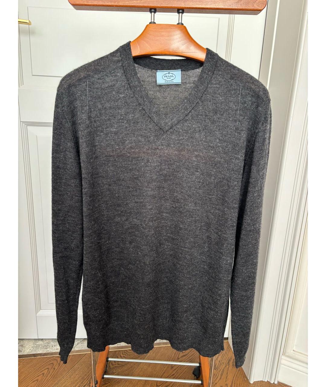 PRADA Антрацитовый шерстяной джемпер / свитер, фото 9