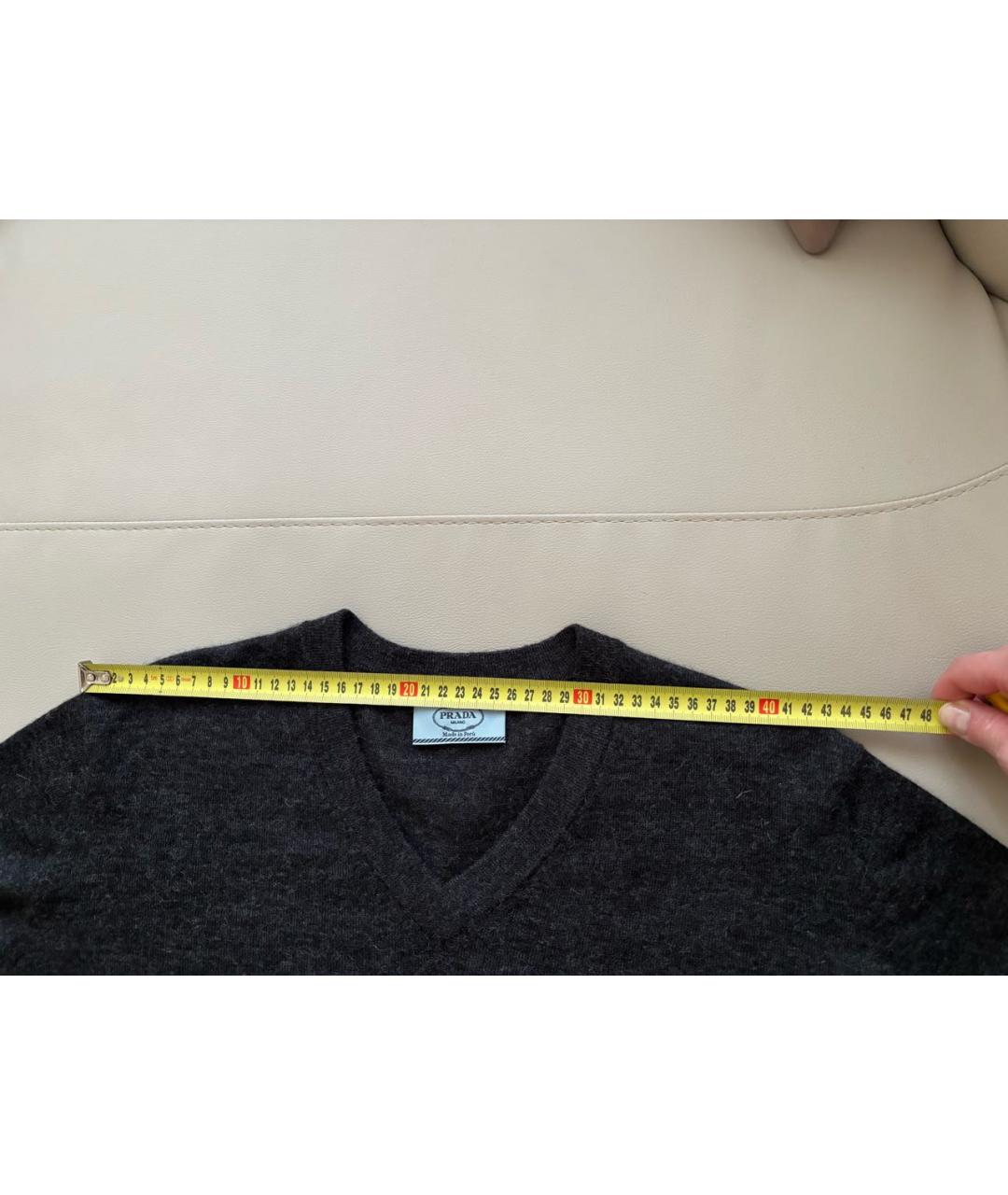 PRADA Антрацитовый шерстяной джемпер / свитер, фото 7