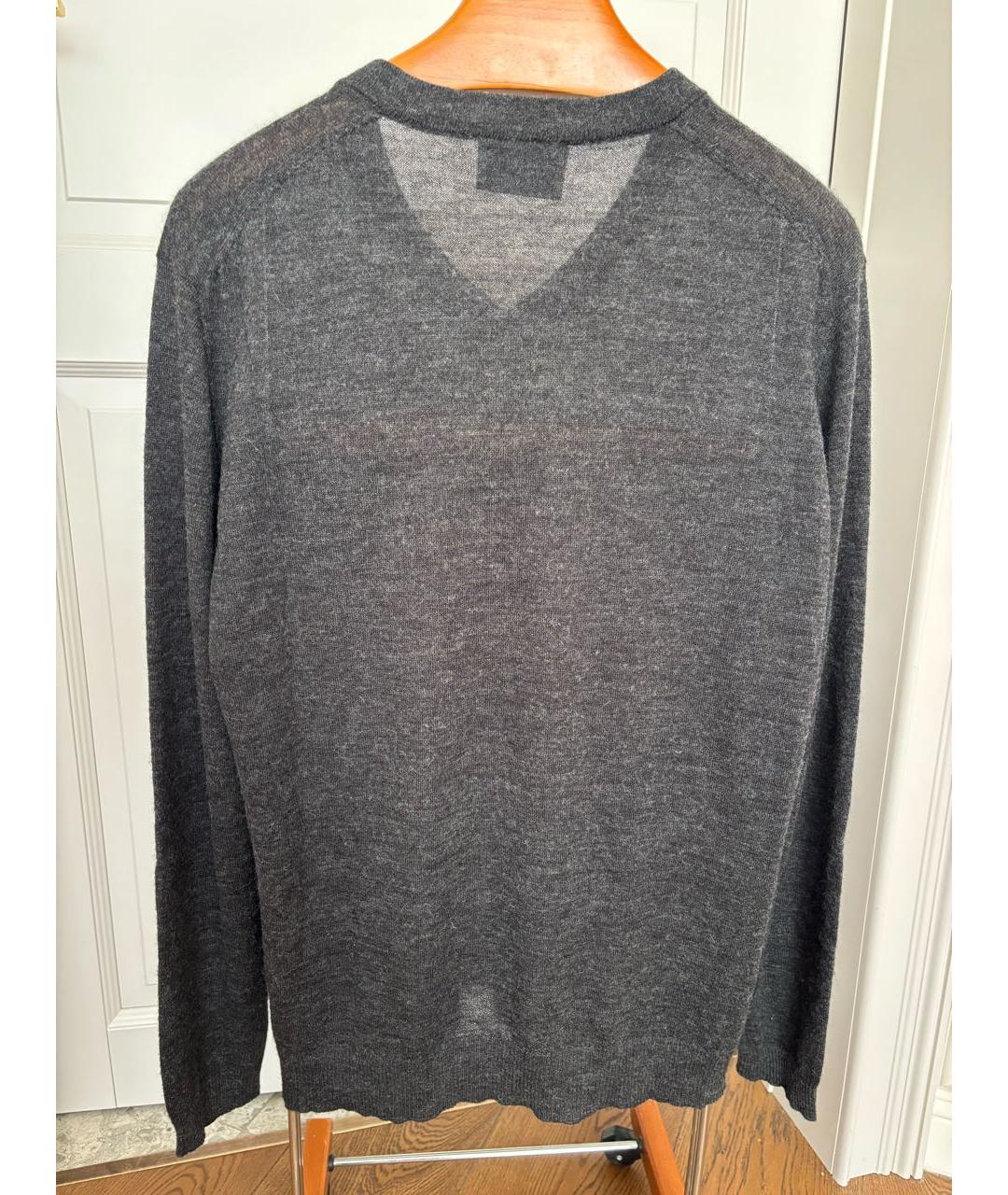 PRADA Антрацитовый шерстяной джемпер / свитер, фото 2