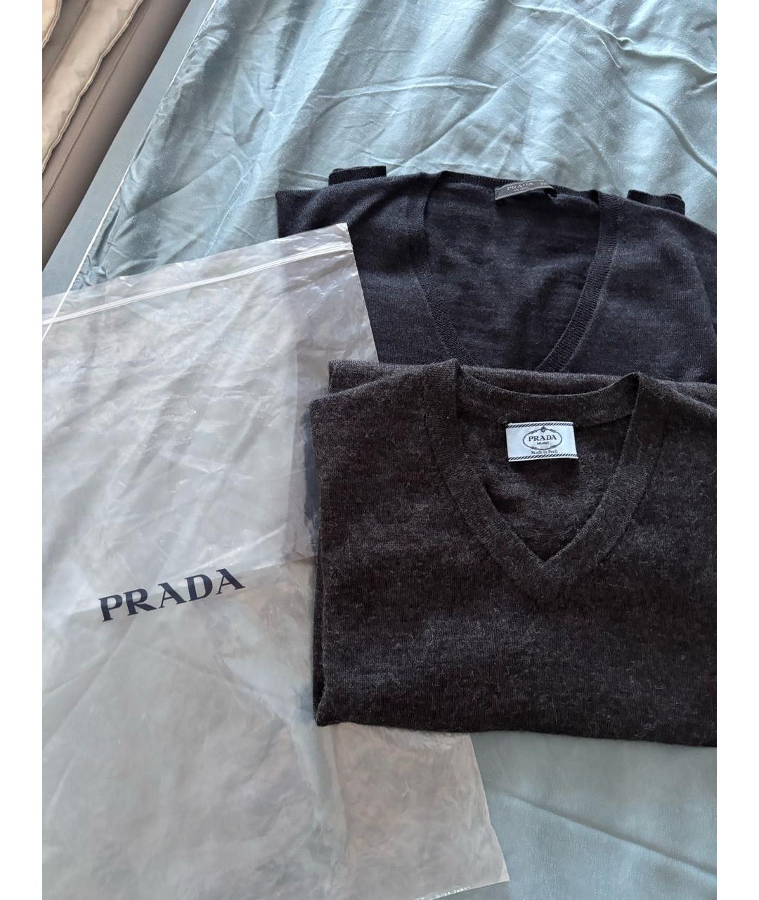 PRADA Антрацитовый шерстяной джемпер / свитер, фото 8
