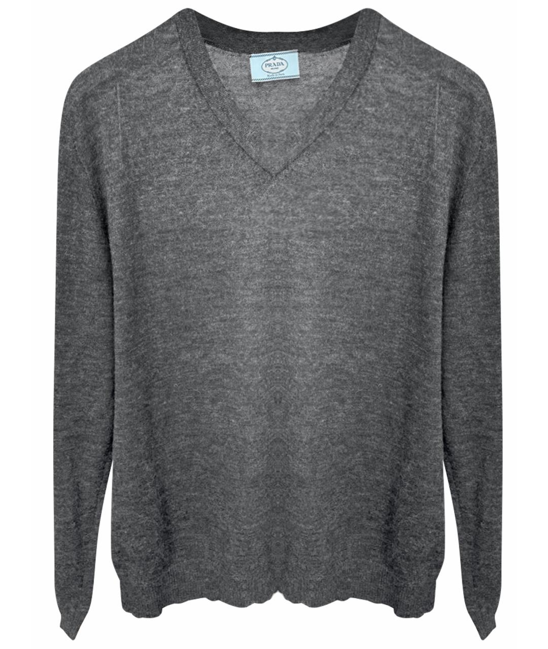 PRADA Антрацитовый шерстяной джемпер / свитер, фото 1