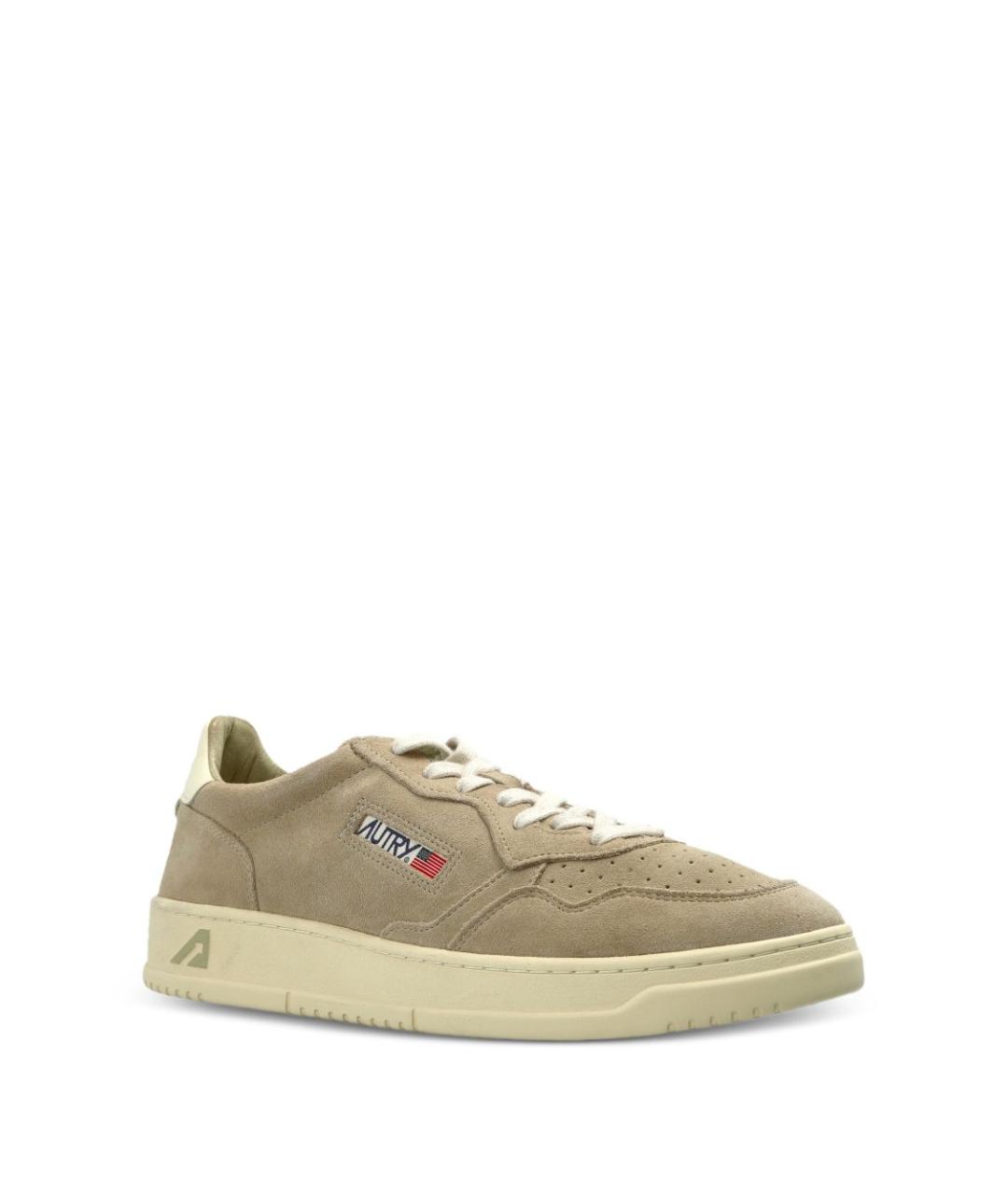 AUTRY Бежевые замшевые низкие кроссовки / кеды, фото 2