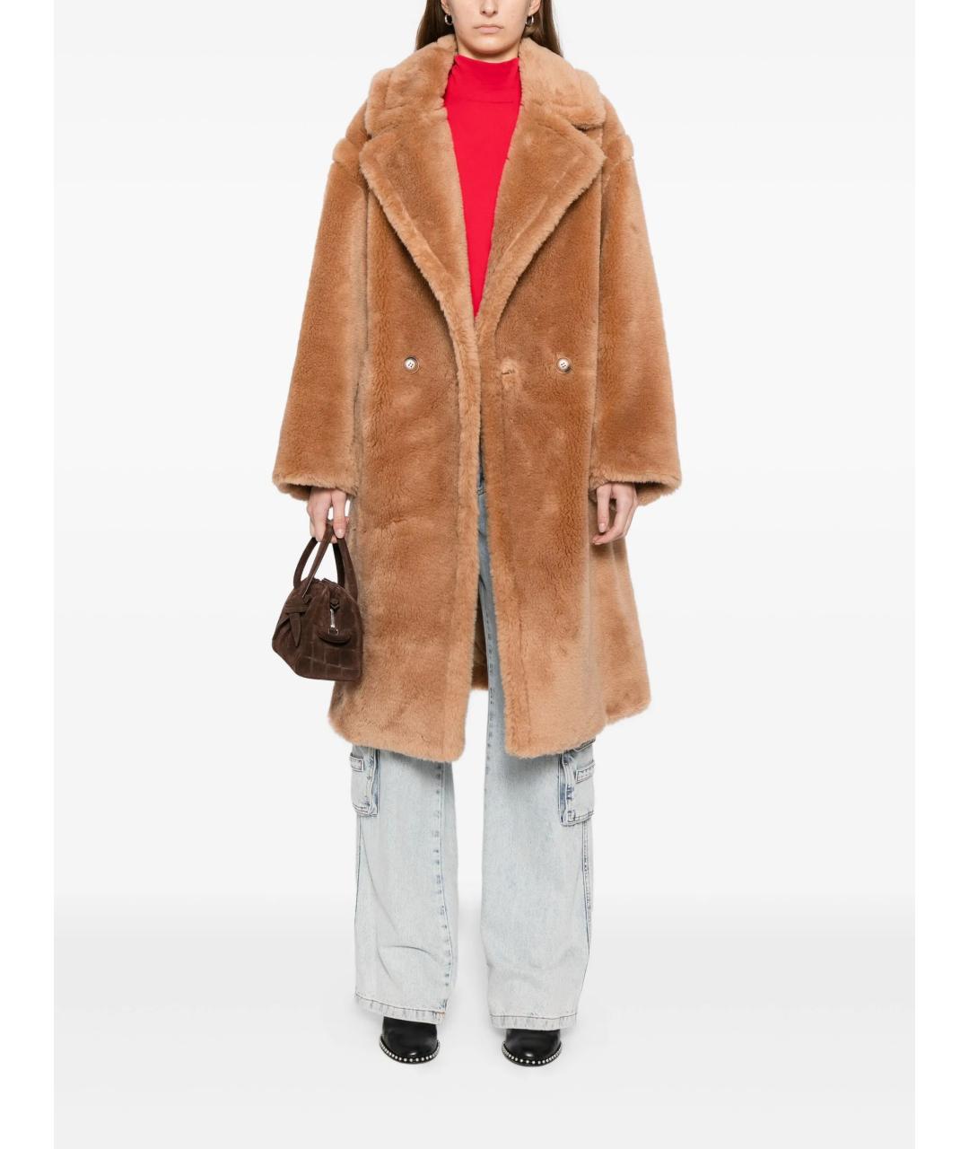 STAND STUDIO Бежевое шерстяное пальто, фото 2