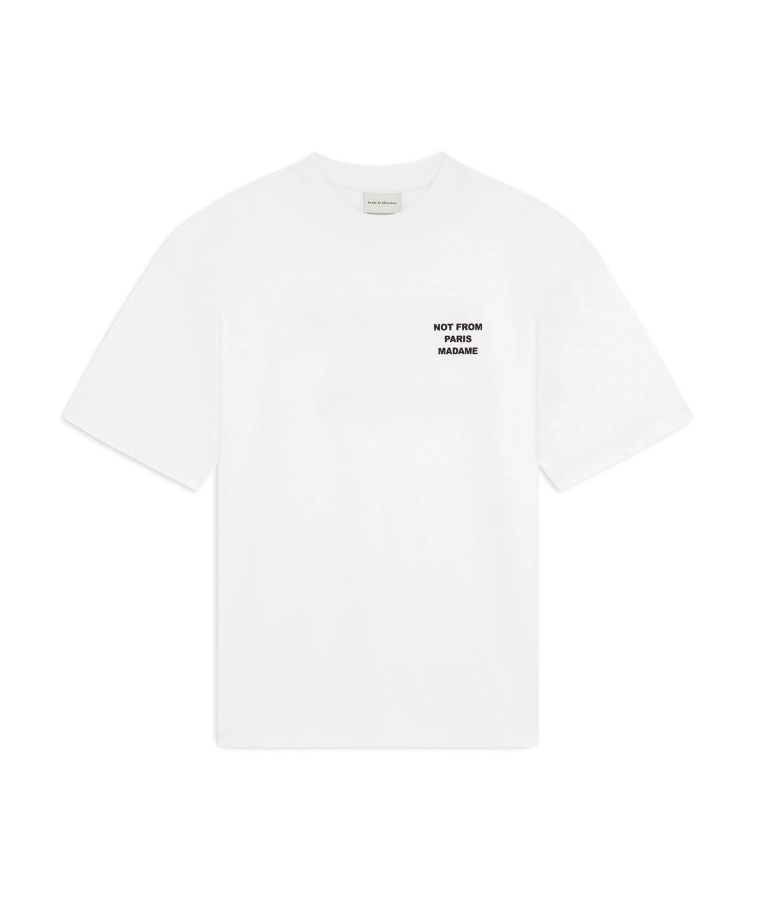 Drole de Monsieur Белая хлопковая футболка, фото 1