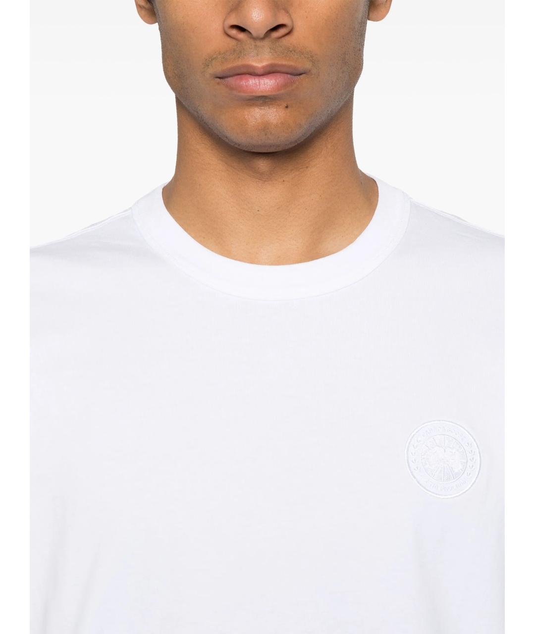 CANADA GOOSE Белая хлопковая футболка, фото 4