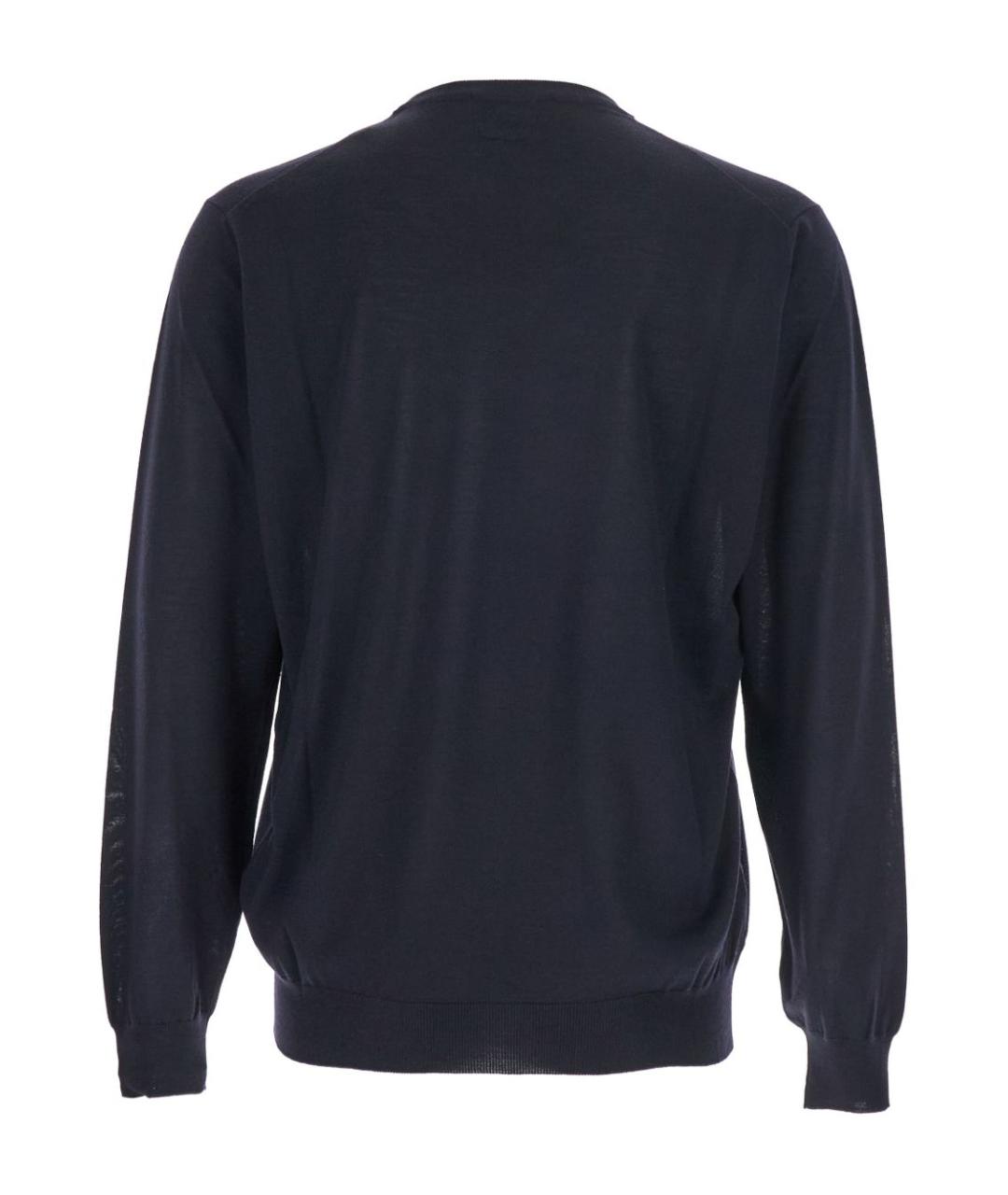 LARDINI Синий шерстяной джемпер / свитер, фото 2