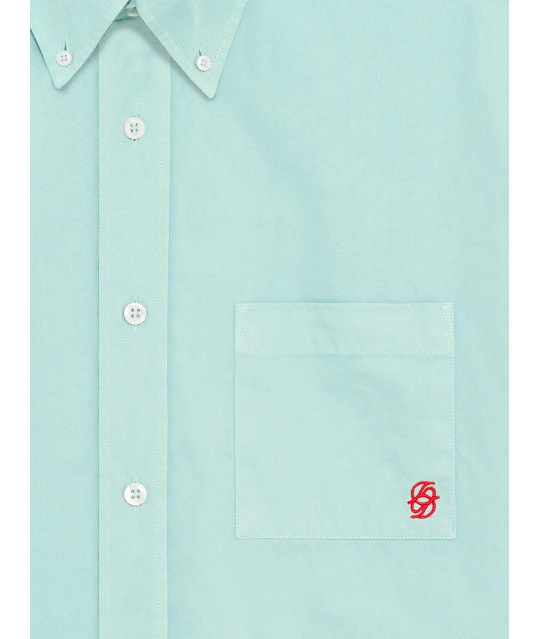 Drole de Monsieur Голубая хлопковая кэжуал рубашка, фото 5