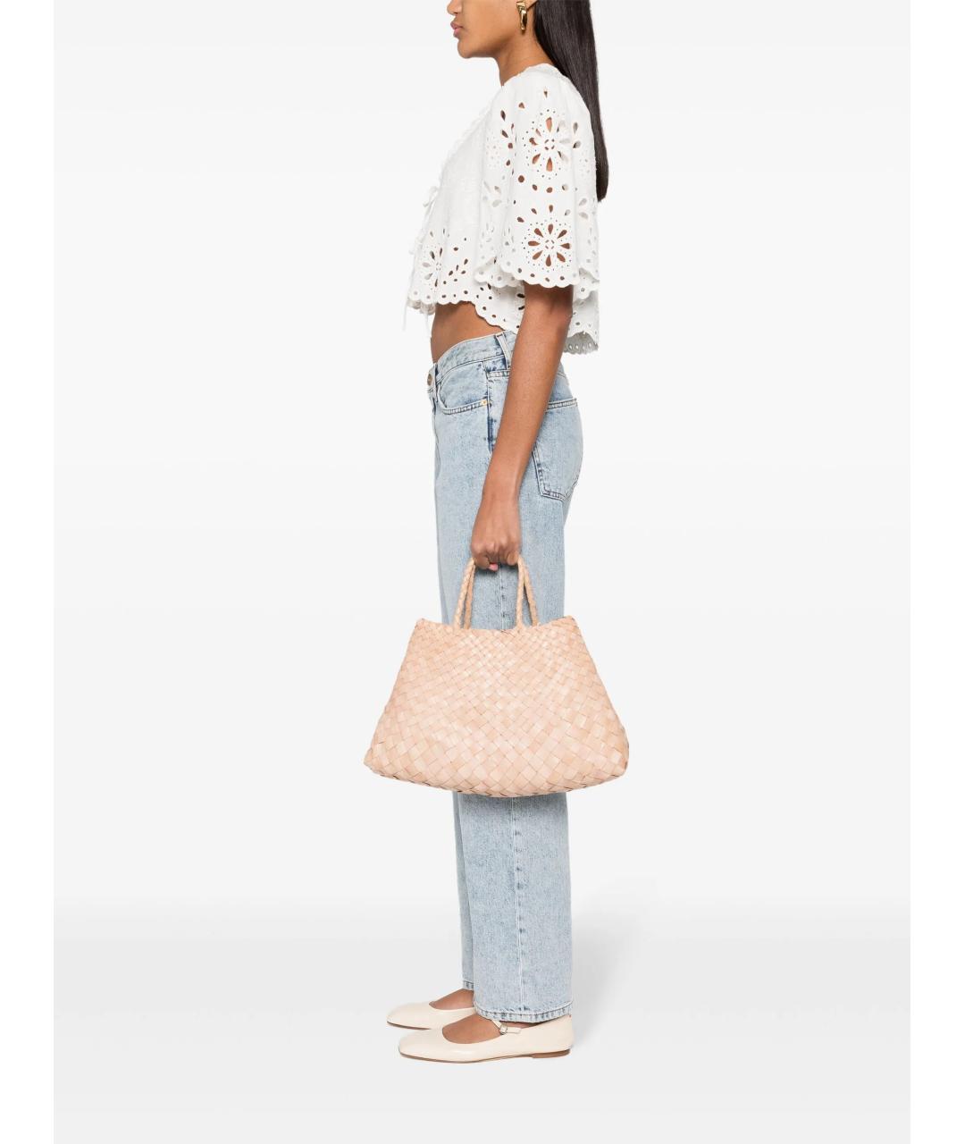 Dragon Diffusion Бежевая кожаная сумка тоут, фото 2