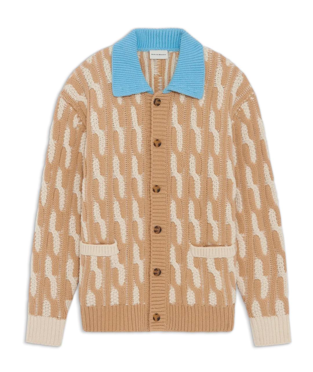 Drole de Monsieur Бежевый шерстяной кардиган, фото 1