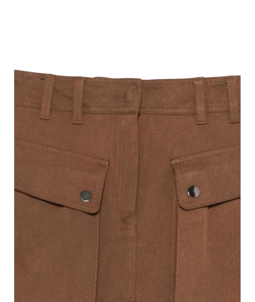 THE ANDAMANE Коричневая хлопковая юбка мини, фото 3