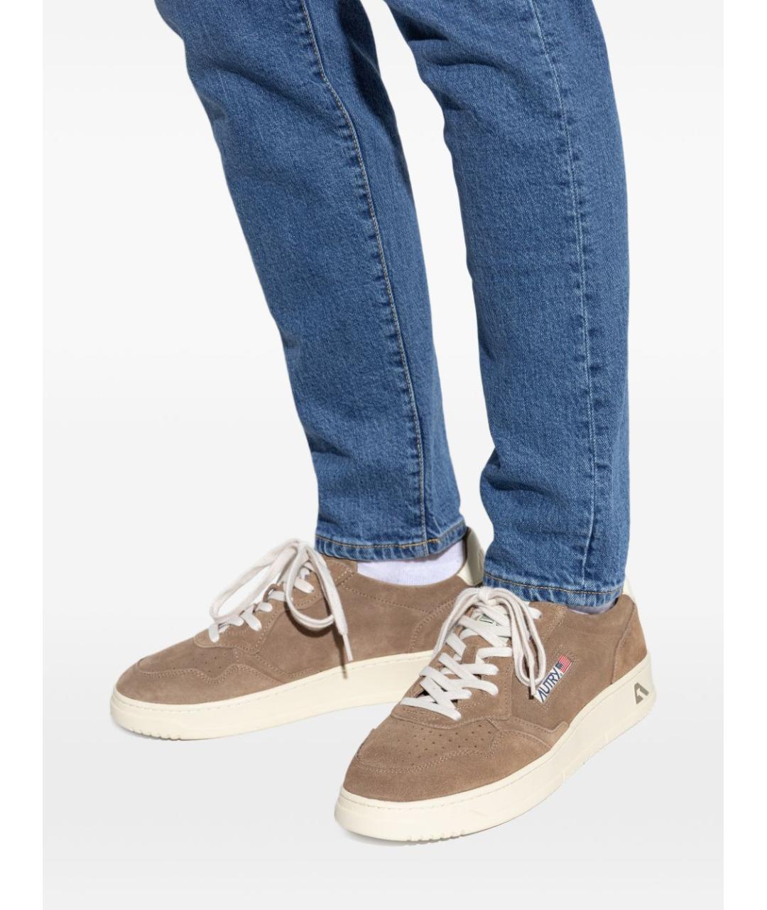 AUTRY Коричневые кожаные низкие кроссовки / кеды, фото 5