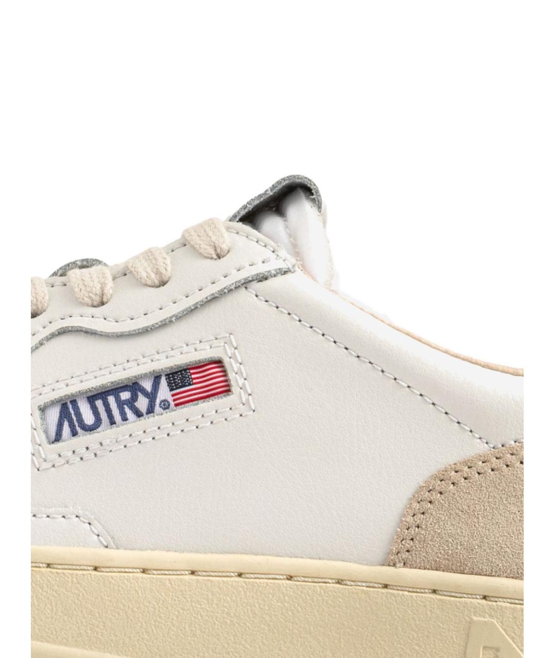 AUTRY Белые кожаные низкие кроссовки / кеды, фото 5
