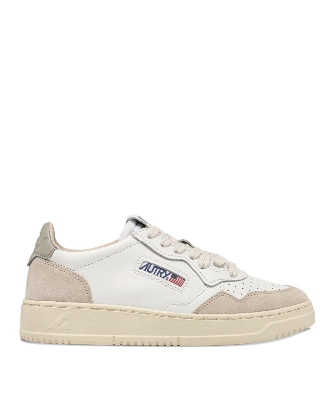 AUTRY Белые кожаные низкие кроссовки / кеды, фото 1