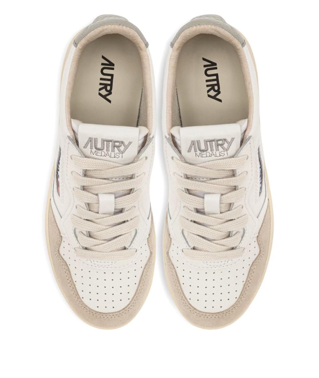 AUTRY Белые кожаные низкие кроссовки / кеды, фото 4