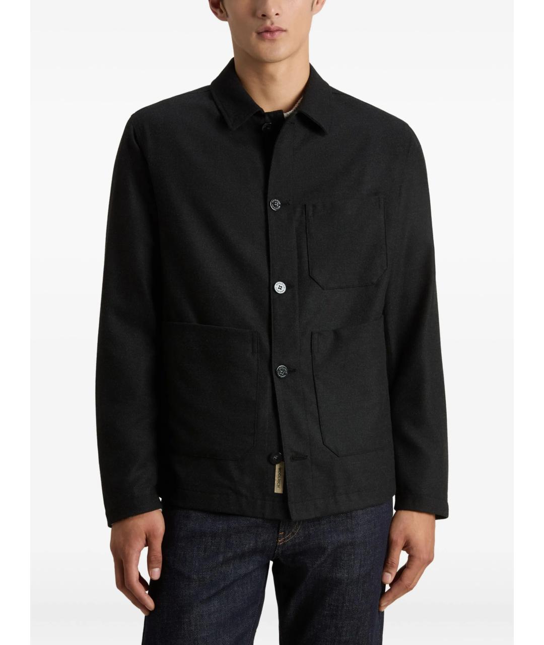 WOOLRICH Черная шерстяная куртка, фото 4