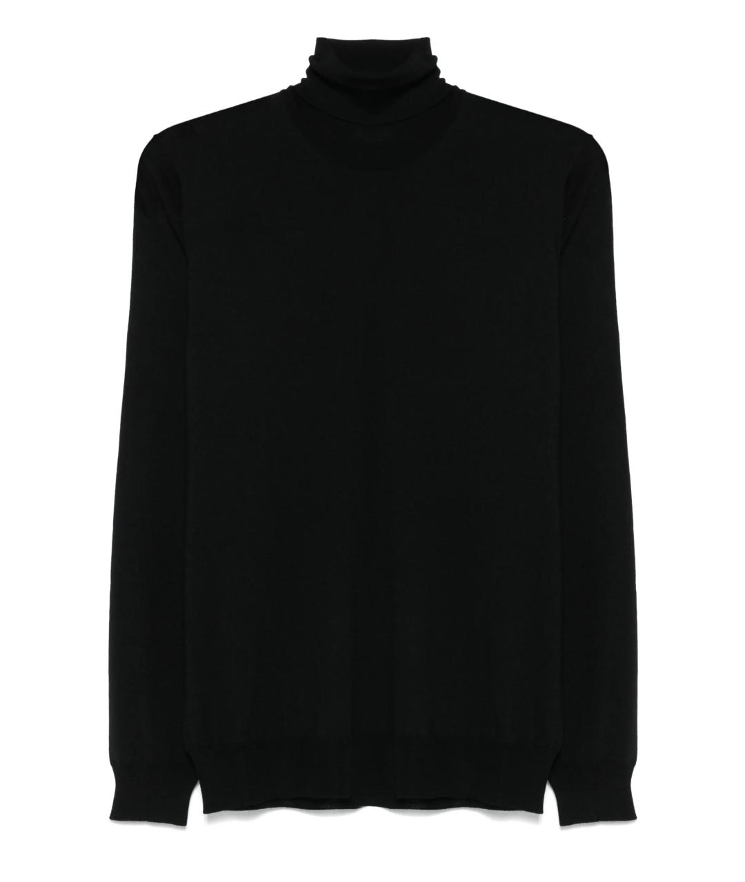 LARDINI Черная шерстяная водолазка, фото 1