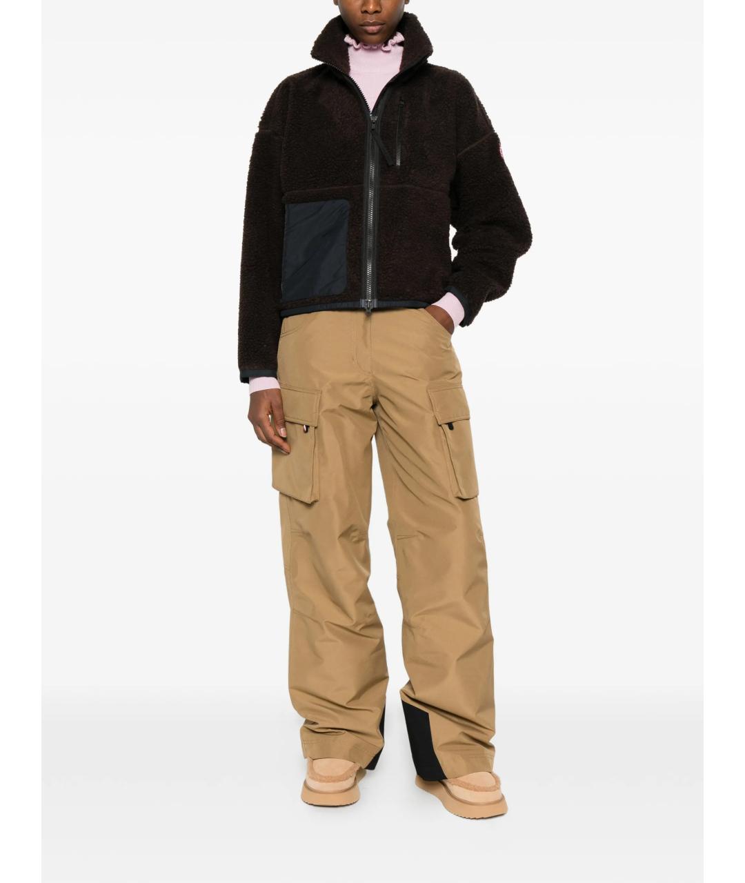 CANADA GOOSE Коричневая шерстяная куртка, фото 2