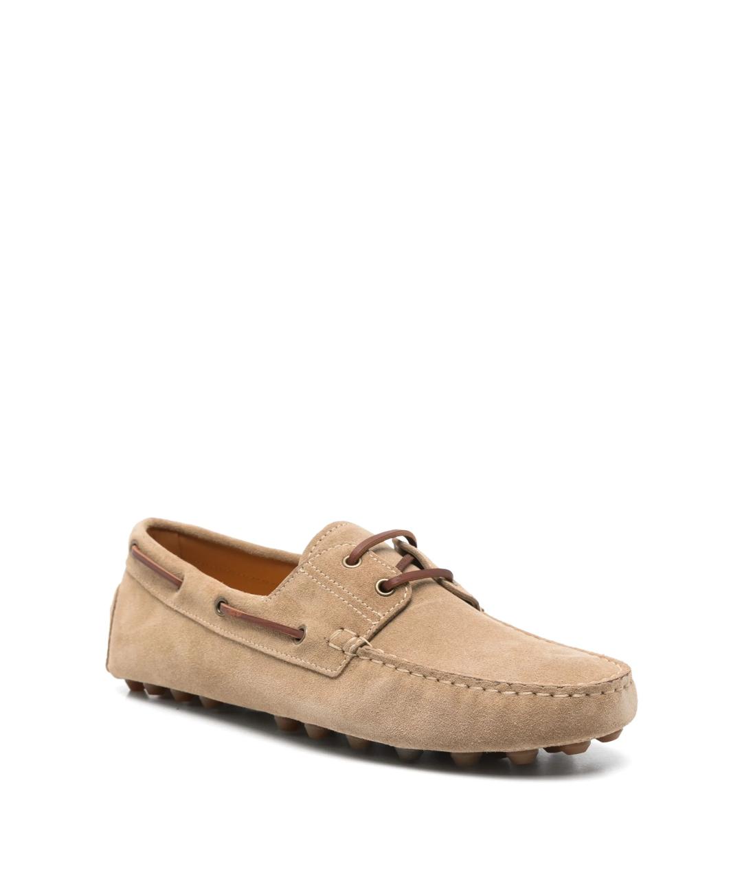 TOD'S Бежевые замшевые лоферы, фото 2