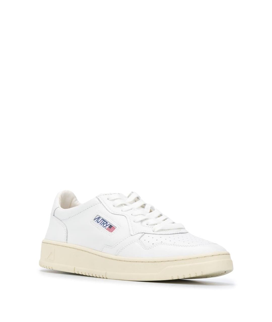AUTRY Белые кожаные низкие кроссовки / кеды, фото 2