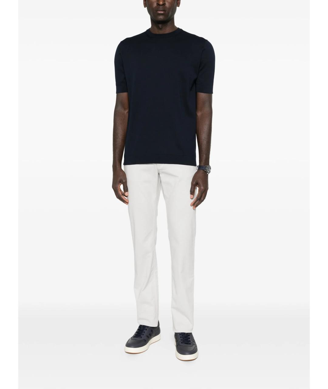 LARDINI Темно-синяя хлопковая футболка, фото 2