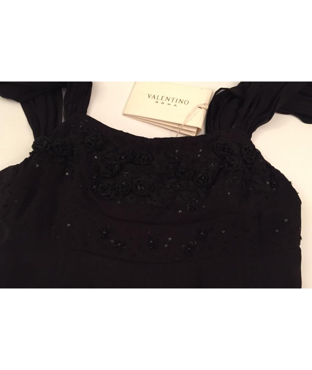 VALENTINO Черное шелковое вечернее платье, фото 4