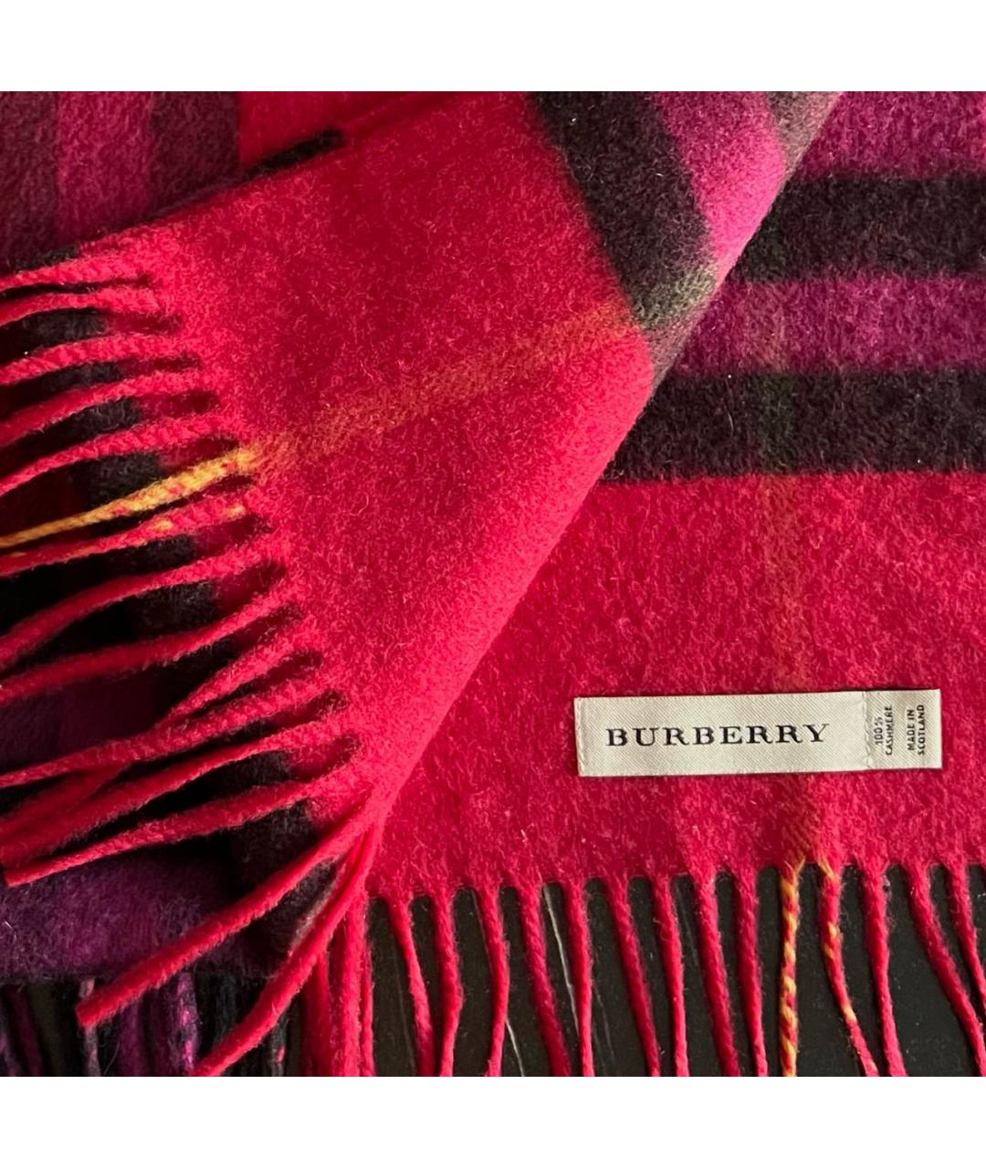 BURBERRY Красный кашемировый шарф, фото 3